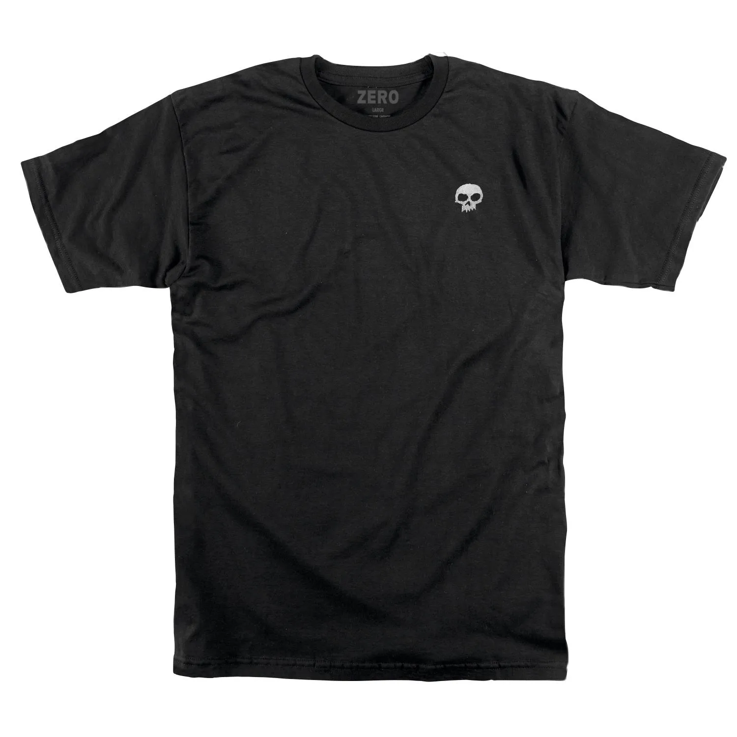 Zero Single Skull Embroidered Tee Black